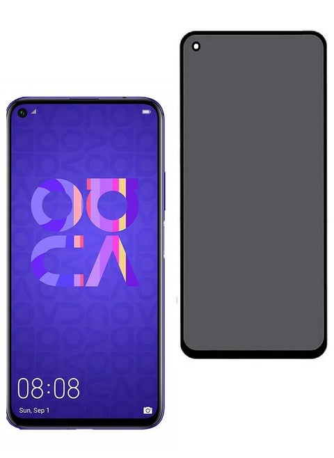 Tempered Glass Screen Protector Anti-Spy Privacy Designed For Huawei nova 5T Full Glue Edge to Edge Full Screen Coverage And Bubble Free