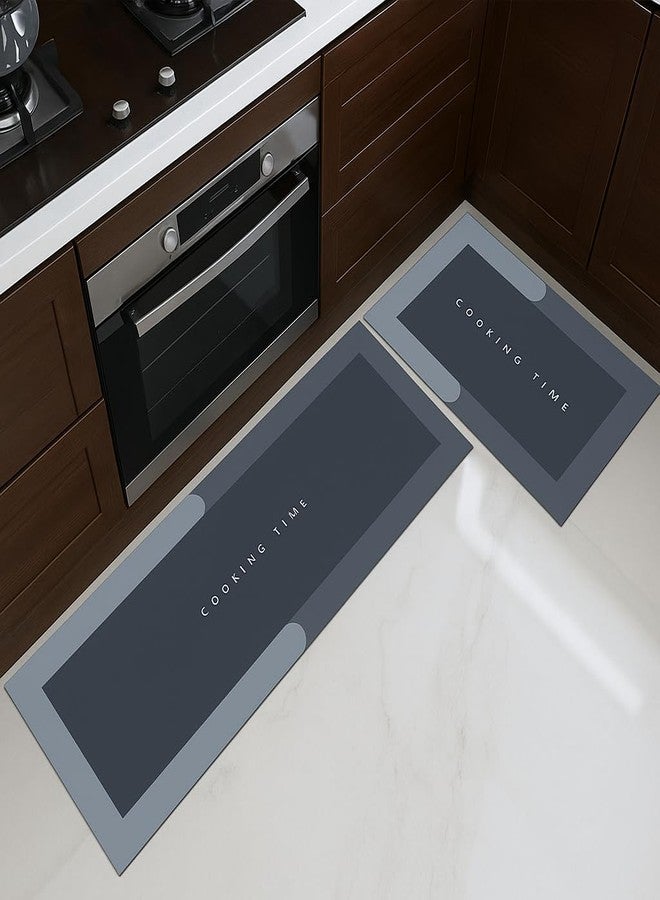 zEdx Modern Kitchen Rugs and Mats Set - Long Non-Slip, Water-Resistant Floor Runners with Comfort and Style (Cooking time) - Image 1