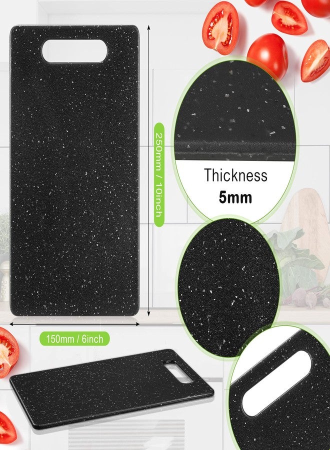 Lounsweer 2 Pcs Small Cutting Board for Kitchen Mini Plastic Cutting Board Set Bar Dishwasher Safe Granite Color Food for Camping Food Fruits Prep Vegetables Easy Grip(6" x 10",Black) - Image 3