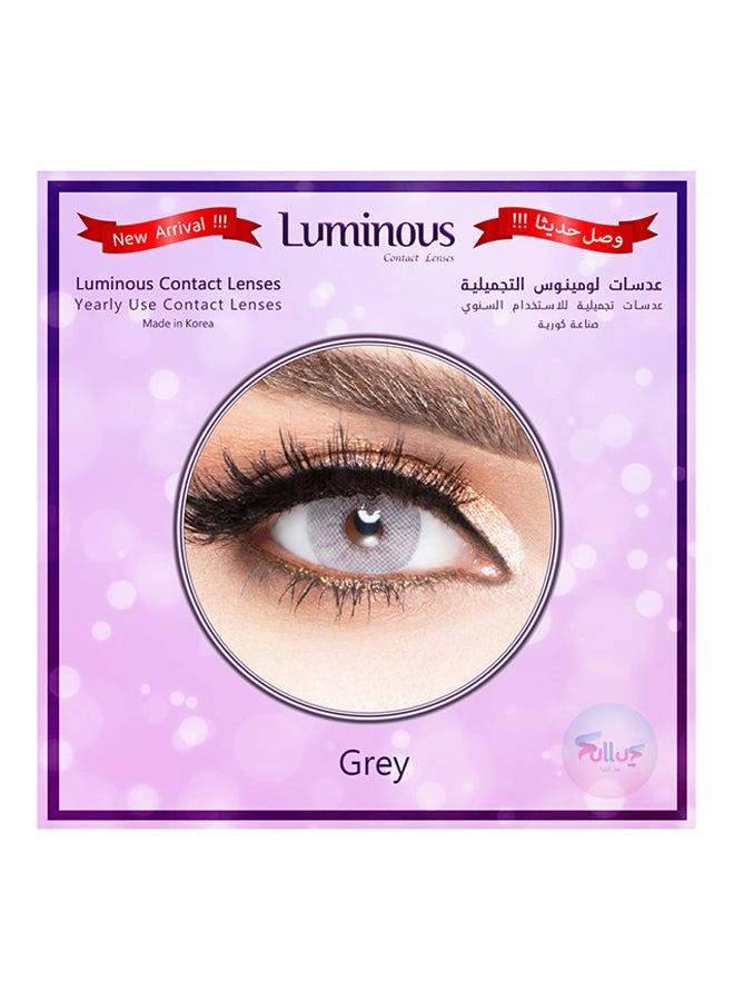 Luminous Unisex Pack Of 2 Grey Yearly Disposable Contact Lenses - Image 2