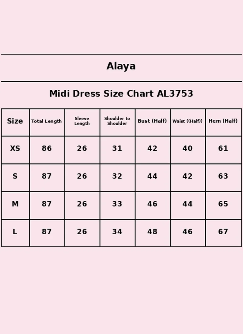 Alaya ivory Women  With Belt Cotton Midi Dress -AL3753 for Women | Best Price UAE