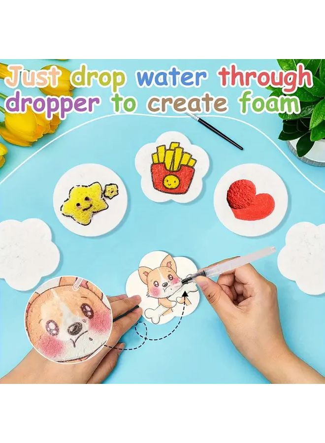 20 قطعة من ورق الرسم ثلاثي الأبعاد المنتفخ مع قلم لمشاريع الحرف الفنية الناعمة DIY - Image 4