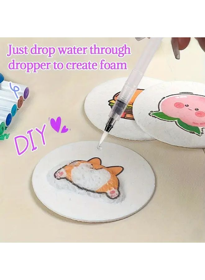 20 قطعة من ورق الرسم ثلاثي الأبعاد المنتفخ مع قلم لمشاريع الحرف الفنية الناعمة DIY - Image 2