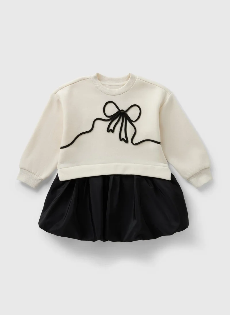 ماتلان Girls Cream Bow Puffball Dress