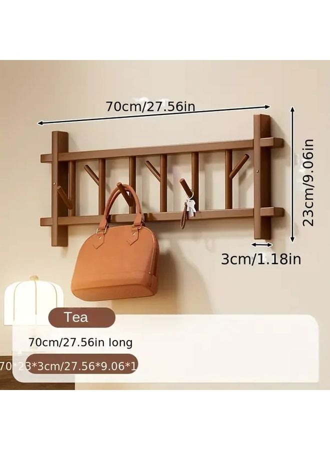 Tawny Wall Mounted Space Saving Rotating Hooks Clothes Rack For Bedroom Entrance - Image 1