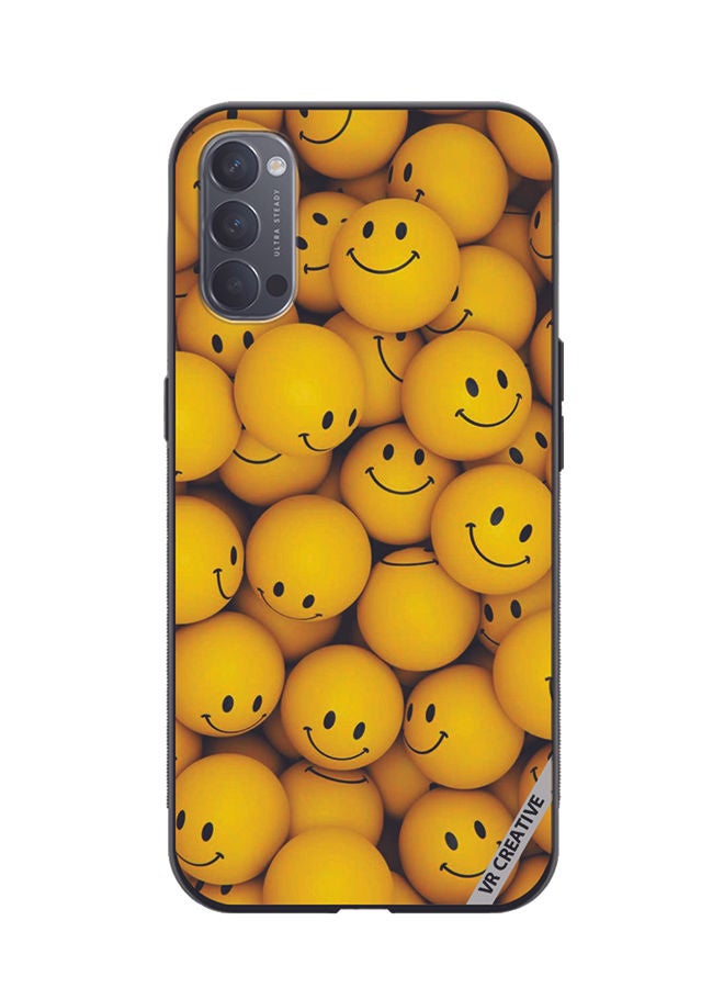 VR CREATIVE Protective Case Cover For Oppo Reno4 Pro 5G Smiley Design Multicolour - Image 1