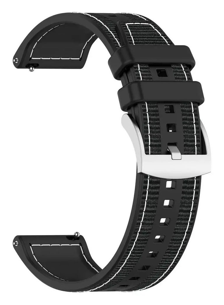 Silicone Sport Band 22MM Compatible with Samsung galaxy watch 3 45mm /watch 46mm/Gear S3/Huawei watch GT3 46MM/GT2E/GT2 Pro/GT2 46MM/Amazfit GTR 2/3/3 Pro/GTR4 (Black) - Image 3