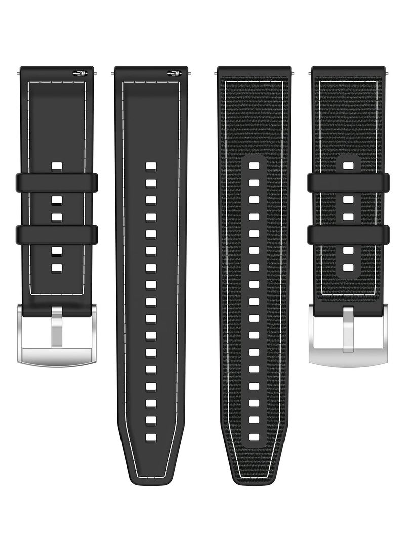 Silicone Sport Band 22MM Compatible with Samsung galaxy watch 3 45mm /watch 46mm/Gear S3/Huawei watch GT3 46MM/GT2E/GT2 Pro/GT2 46MM/Amazfit GTR 2/3/3 Pro/GTR4 (Black) - Image 5