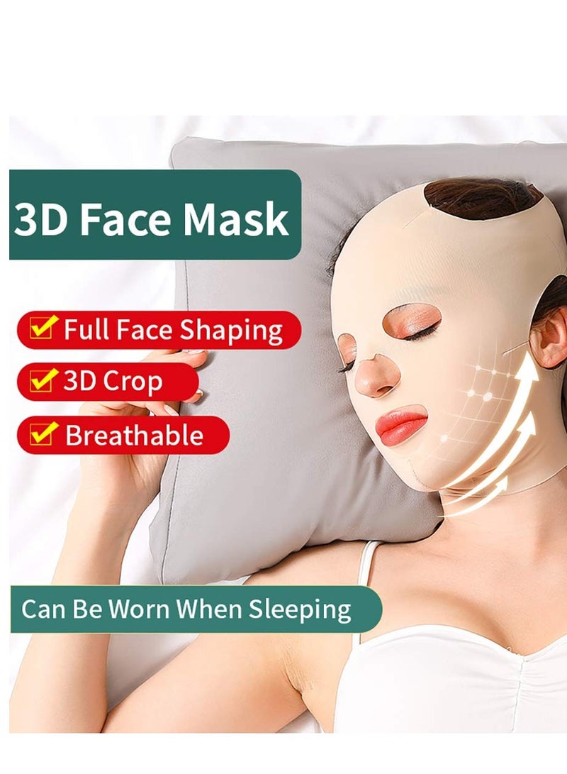 حزام نوم لشد الوجه بالكامل، حزام تنحيف الخدين، قناع تنحيف الوجه، جهاز تجميل الوجه النحيف بالمساج، قابل لإعادة الاستخدام ومسامي. - Image 4
