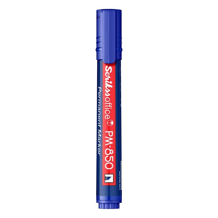 Scrikss Office Permanent Marker Pen Chisel Tip PM 850 Blue Model 89023