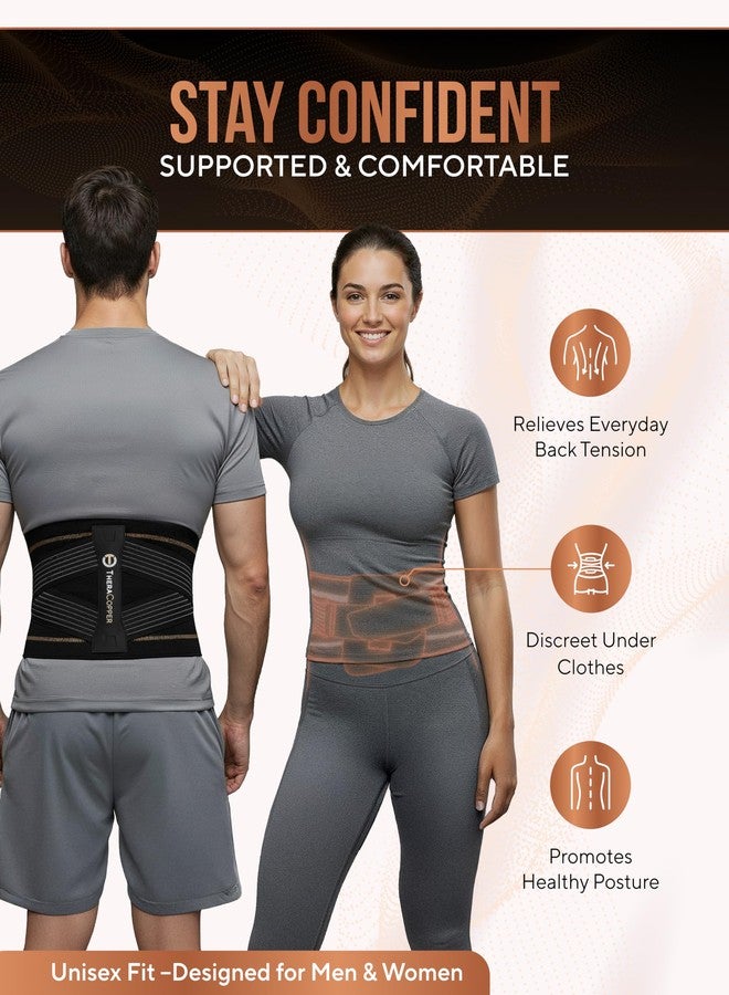 TheraCopper Copper Back Brace for Men & Women — Lumbar Support Belt for Lower Back Pain, Sciatica & Herniated Disc — Infused Copper Back Support with Adjustable Compression (Large) - Image 5