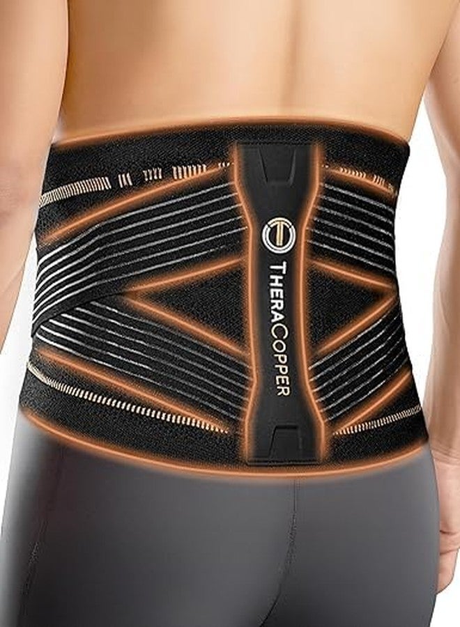 TheraCopper Copper Back Brace for Men & Women — Lumbar Support Belt for Lower Back Pain, Sciatica & Herniated Disc — Infused Copper Back Support with Adjustable Compression (Large) - Image 1