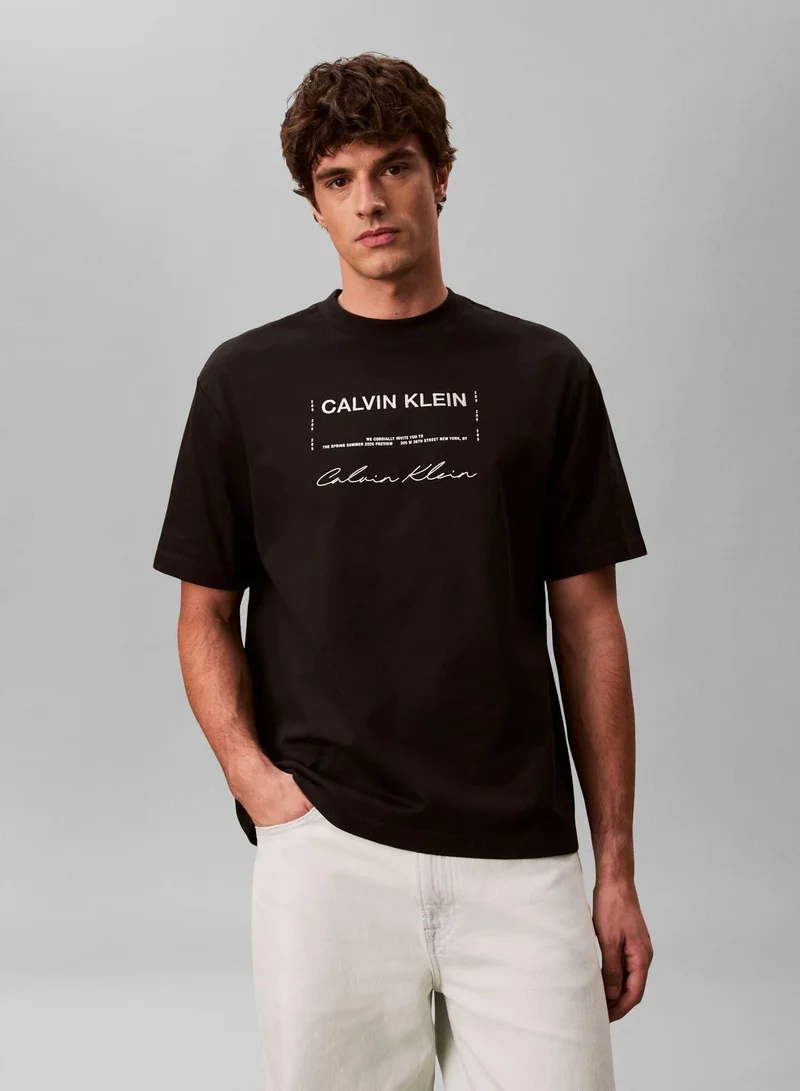 Dual Logo Graphic Relaxed T-Shirt