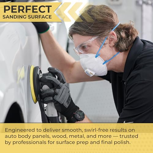 Sunmight Gold Retail Pack 6 Inch PSA Sanding Discs – Stick On Self Adhesive Sandpaper Pads for DA Sander, Auto Body, Wood, Metal, Polishing, Dry Sand Paper – Dual Action Grit Disks – 220G, 5 Discs - Image 2