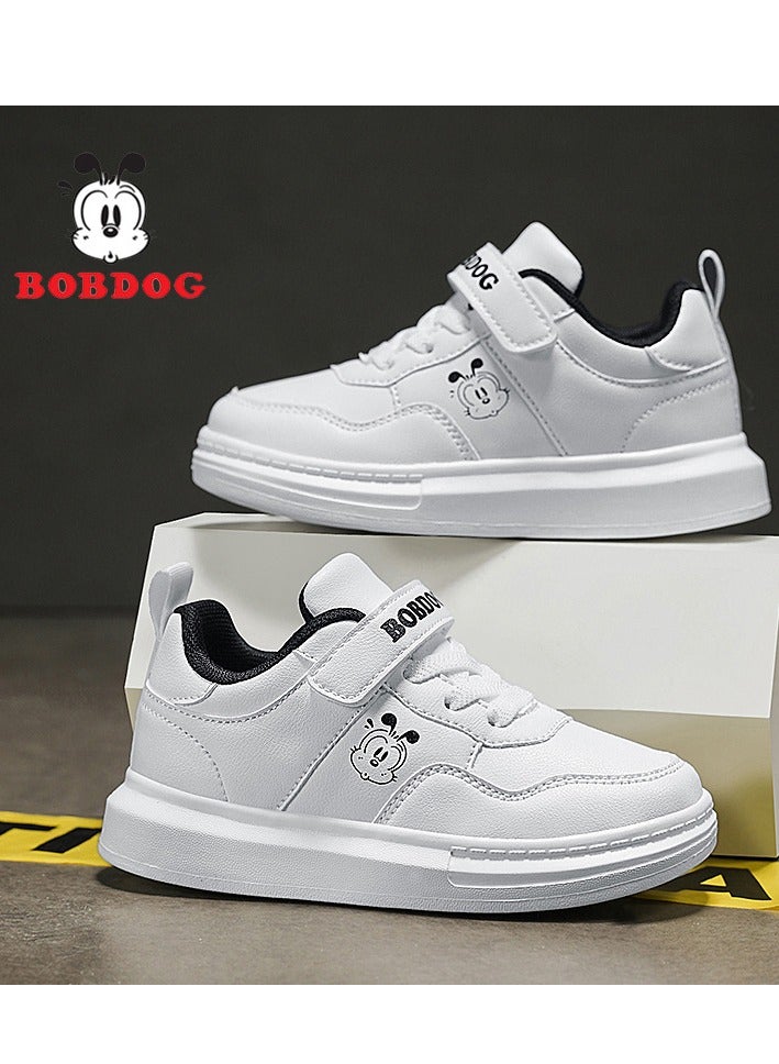 BOBDOG Children's Leather Waterproof White Sports Shoes - Image 2