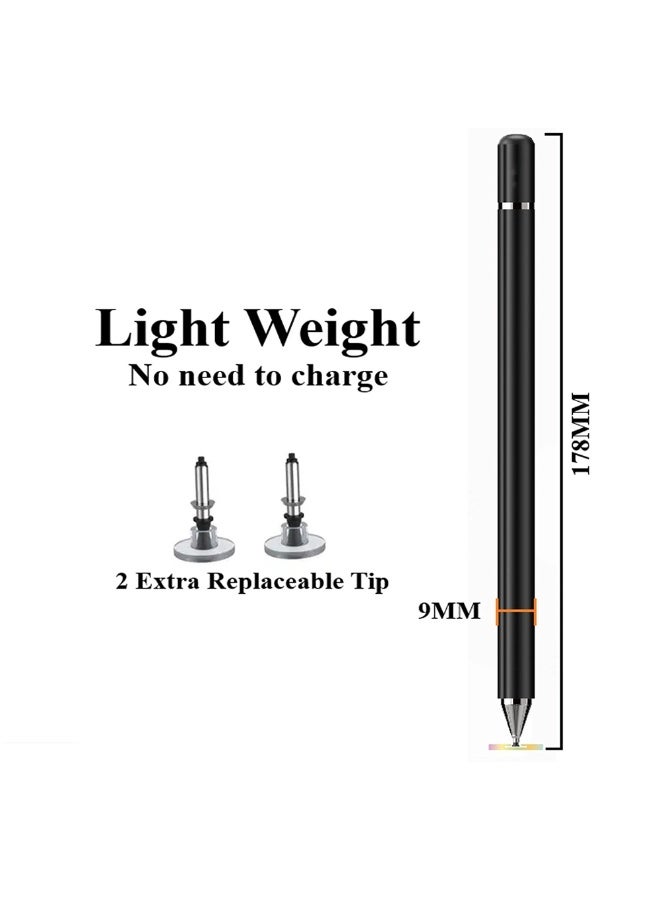 Passive Capacitive Stylus Pen with 2 Replaceable Tips , Model DA-T13 , High Precision Transparent Disc Tip, No Battery Required, Smooth Writing & Drawing, Universal Compatibility with iPad, iPhone, Android, and Touchscreen Devices  - Image 3
