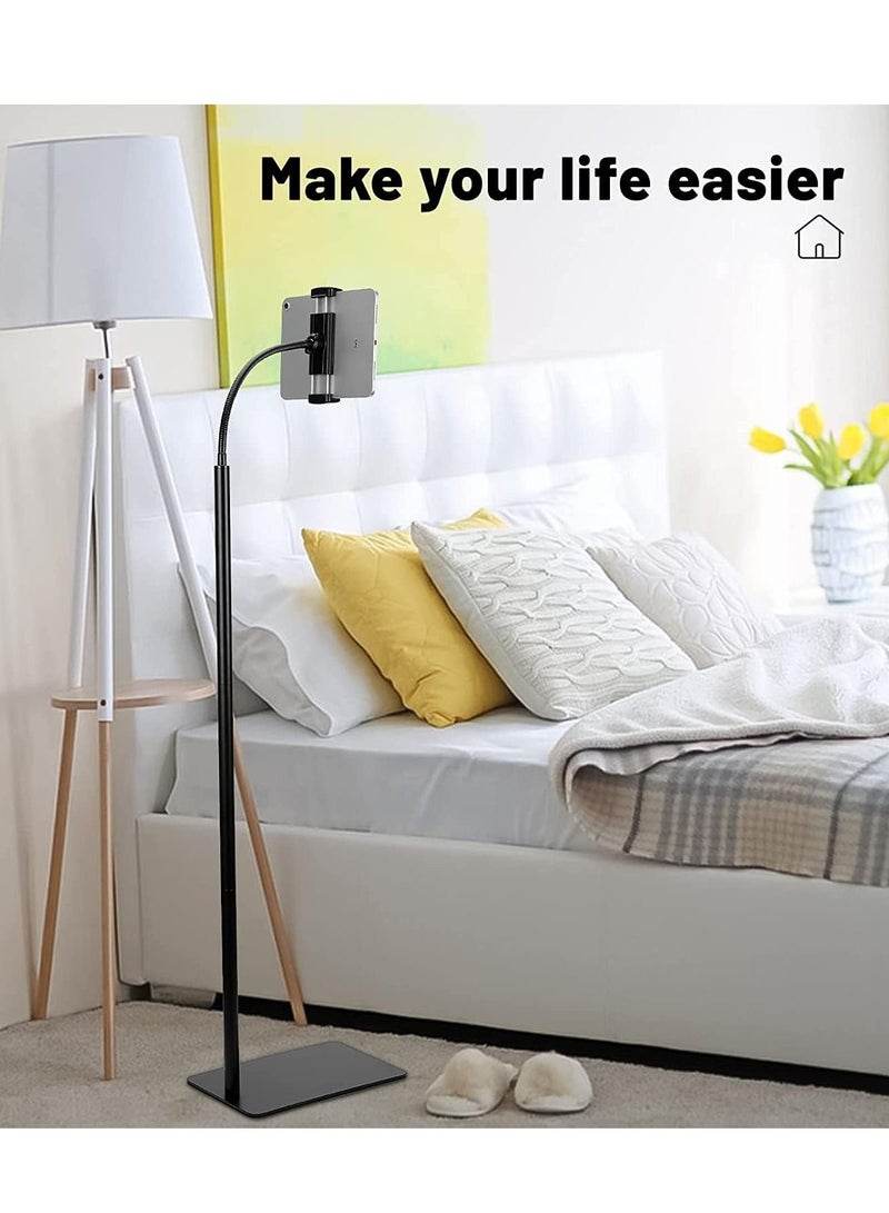 Sturdy Base Lazy Mobile/Tablet Holder Height-Adjustable Stand with 360 Rotatable Phone Holder and Flexible Gooseneck for Leisure Watching and/or Photoshoot & Videography - Image 4