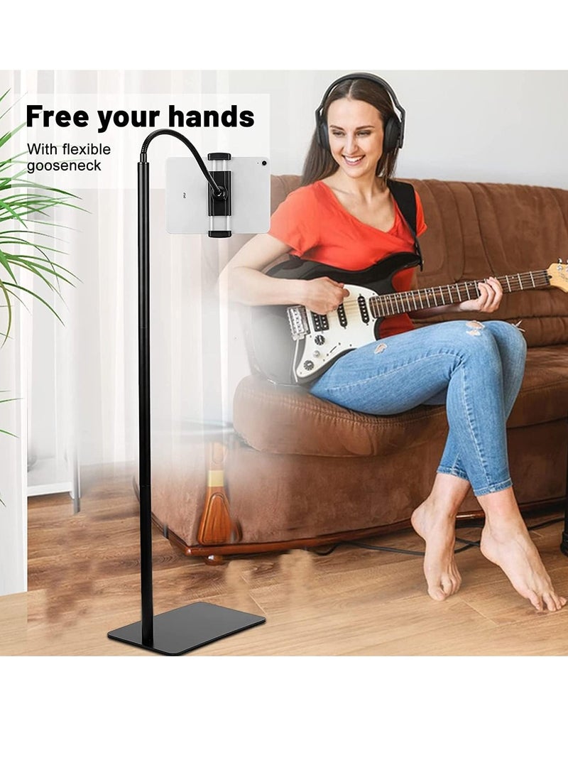 Sturdy Base Lazy Mobile/Tablet Holder Height-Adjustable Stand with 360 Rotatable Phone Holder and Flexible Gooseneck for Leisure Watching and/or Photoshoot & Videography - Image 2
