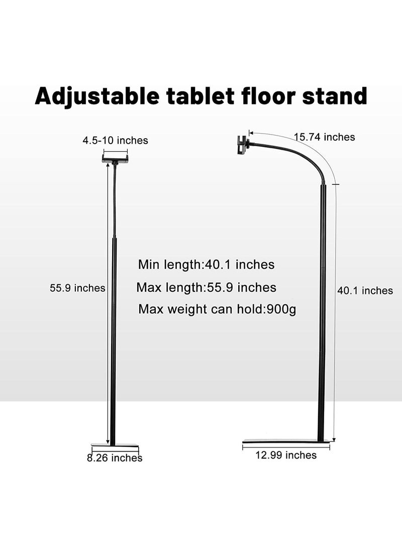 Sturdy Base Lazy Mobile/Tablet Holder Height-Adjustable Stand with 360 Rotatable Phone Holder and Flexible Gooseneck for Leisure Watching and/or Photoshoot & Videography - Image 3