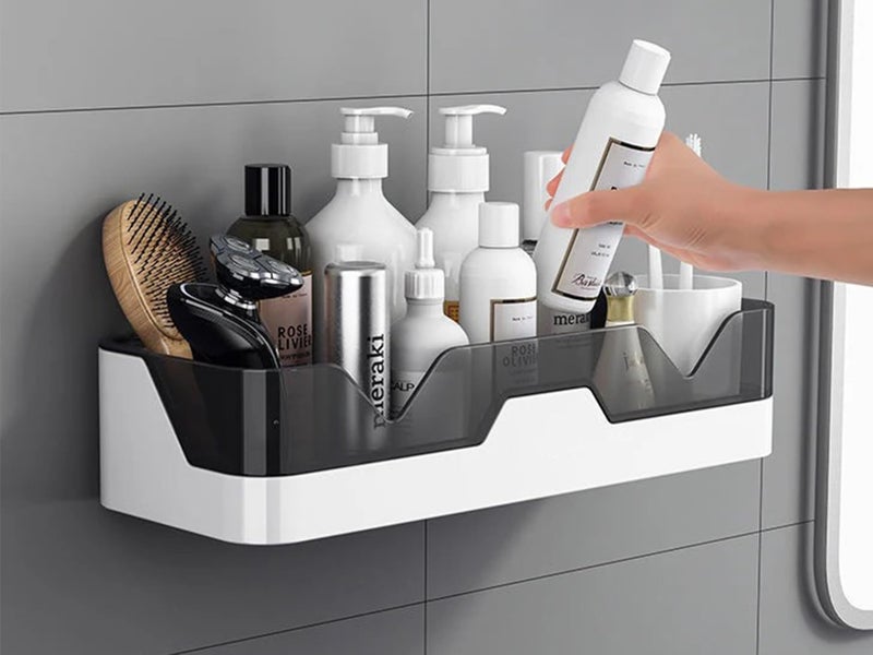 Oslen Plastic Bathroom Accessories, Bathroom Rack, Bathroom Shelf Organizer, Wall Mounted Shelf Storage Racks Kitchen Bathroom Accessories Rack Shelf (Pack of 1) (1) - Image 3