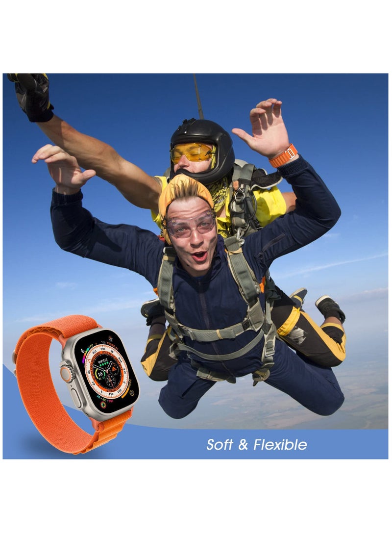 Zikra Compatible for Apple Watch Ultra 49mm Wide Band, Textile Stretch Nylon Titanium G‑Hook Wristband Sport Strap for iWatch 49mm 45mm 44mm 42mm Series 8/7/6/SE/5/4/3/2/1 Men Bands - Image 5