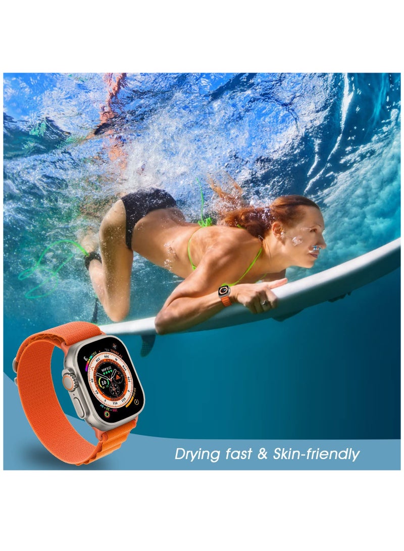 Zikra Compatible for Apple Watch Ultra 49mm Wide Band, Textile Stretch Nylon Titanium G‑Hook Wristband Sport Strap for iWatch 49mm 45mm 44mm 42mm Series 8/7/6/SE/5/4/3/2/1 Men Bands - Image 4
