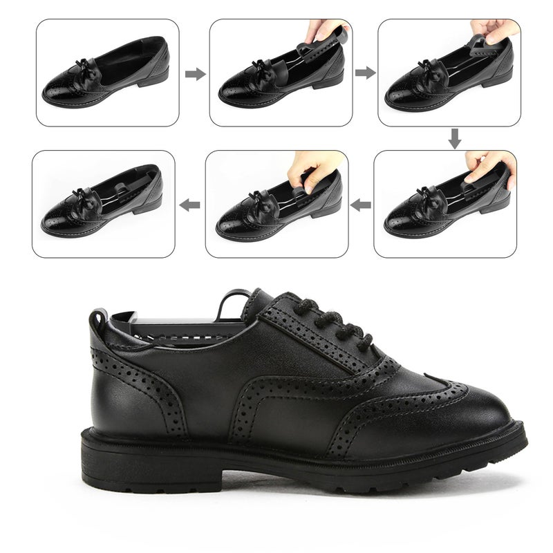 2 Pairs of Men Adjustable Shoe Tree Boot Holder Black - Image 2