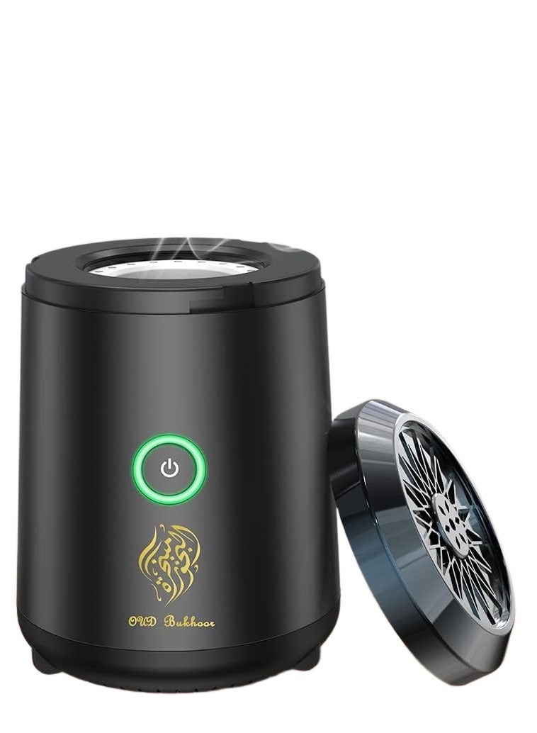 عود بخور مبخرة بخور كهربائية محمولة - مبخرة قابلة لإعادة الشحن مع حجرة تسخين سيراميك، موزع روائح عطرية بشحن USB، تصميم صغير الحجم للاستخدام في المنزل والمكتب والسيارة والسفر - Image 1