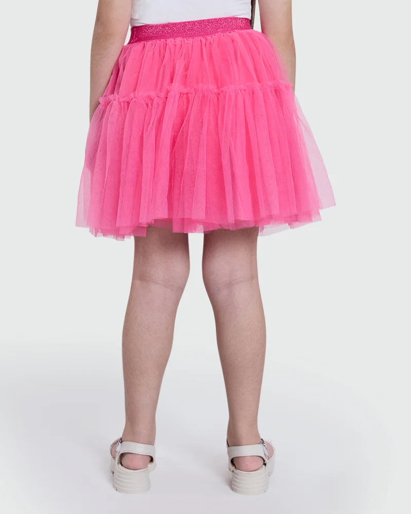 Ovs Mesh Skirt In Sangria Sunset By OVS