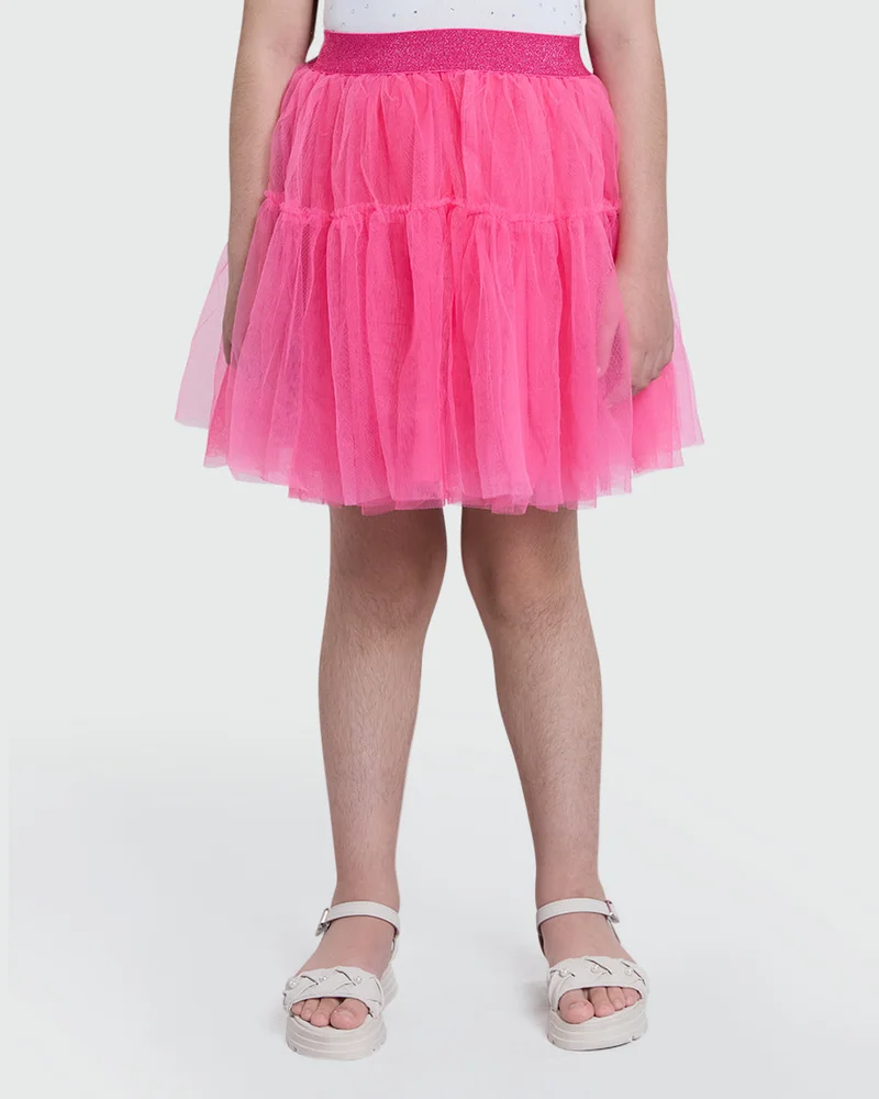Ovs Mesh Skirt In Sangria Sunset By OVS