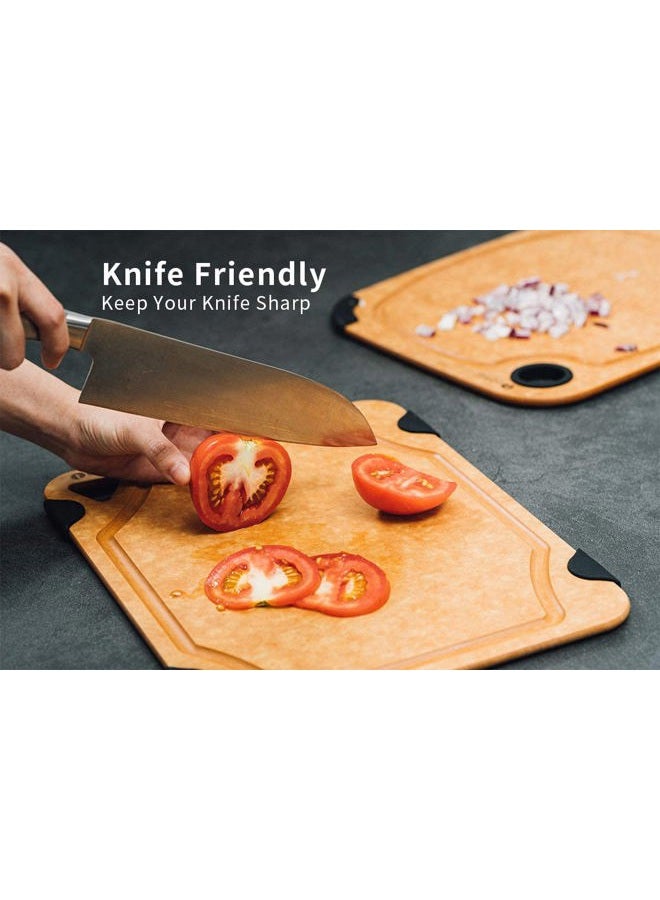 TOPTIER Cutting Board for Kitchen, Wood Fiber Cutting Board, Non-Slip Series Wooden Chopping Board, Dishwasher Safe, Juice Grooves Small (11.5 x 9.25) Beige WF-SC003-A - Image 4