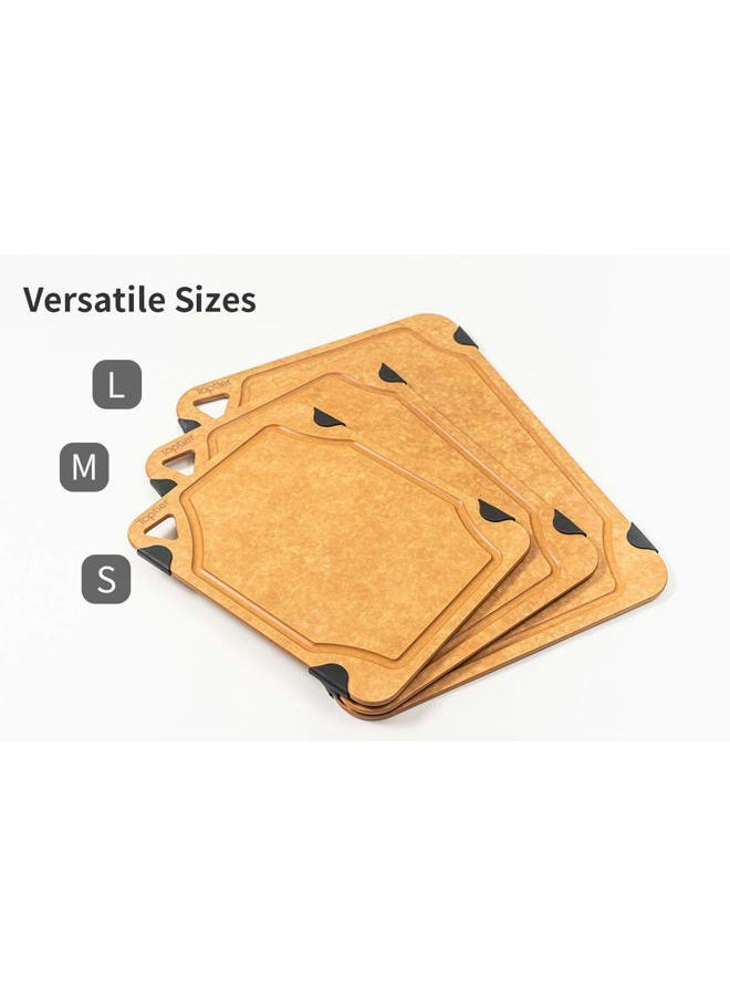 TOPTIER Cutting Board for Kitchen, Wood Fiber Cutting Board, Non-Slip Series Wooden Chopping Board, Dishwasher Safe, Juice Grooves Small (11.5 x 9.25) Beige WF-SC003-A - Image 5