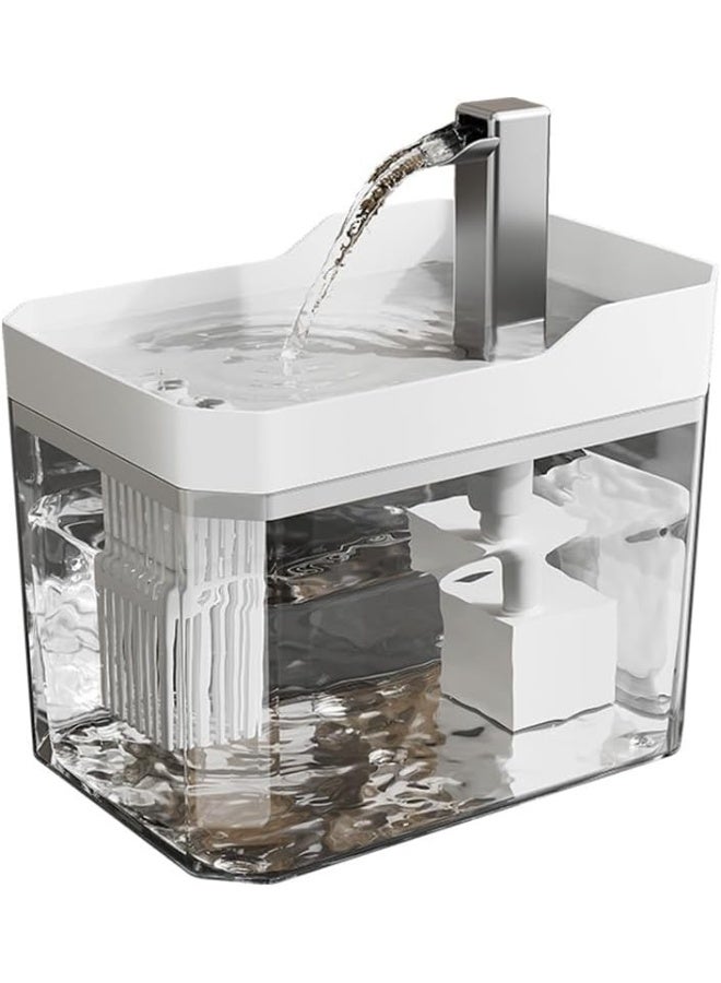 2.5L Pet Water Fountain for Cats & Dogs – Automatic Transparent Dispenser w/Faucet Flow, 6 Filters, Ultra Quiet Pump, BPA-Free – For Small & Medium Pets - Image 1