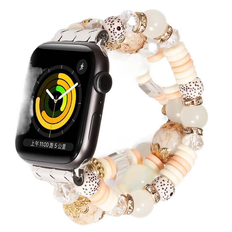 LL سوار ساعة ذكية سوار راتنج متوافق مع Apple Watch بملاءمة قابلة للتعديل وحزام بديل للاستخدام اليومي باللون أبيض قابل للتعديل باللون الأبيض - Image 2