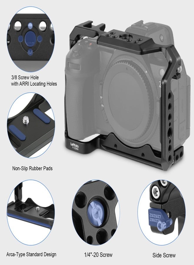Leftfoto Camera Cage for Nikon Z6III/Z5/Z6/Z7/Z6II/Z7II,Camera Protection Frame Rig with Arca Base,Video Cage for Vlog Video Shooting - Image 5