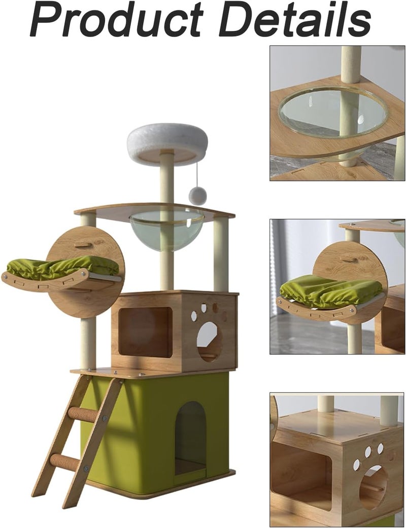 Sharpdo Cat Climbing Frame Cat Tree Toys (Green) - Image 3