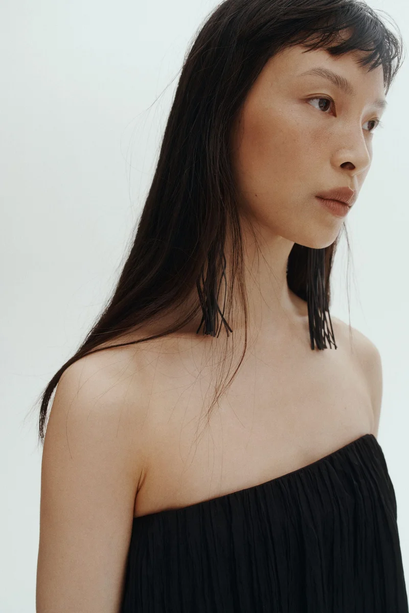 H&M Crinkled bandeau dress