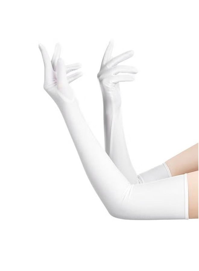 قفازات نسائية طويلة قفازات زعنفة طول الكوع قفازات إصبع أوبرا مساء قفازات حفلة مأدبة قفازات حفلة الزفاف قفازات القيادة الصيفية للنساء الفتيات السيدات - Image 1