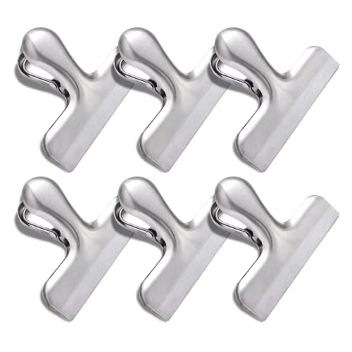 Joyberg 6 Pack Bag Clips, Stainless Steel Chip, Chip Clips Food Clip, Heavy Duty Air Tight Seal Kitchen Clip Snack Food Bag Clamp - Image 1
