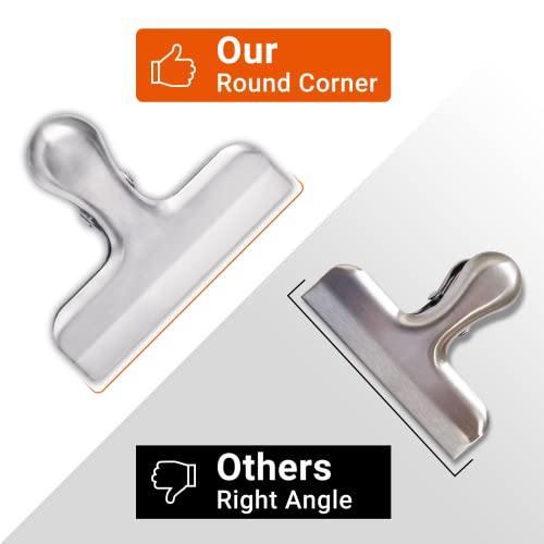 Joyberg 6 Pack Bag Clips, Stainless Steel Chip, Chip Clips Food Clip, Heavy Duty Air Tight Seal Kitchen Clip Snack Food Bag Clamp - Image 3