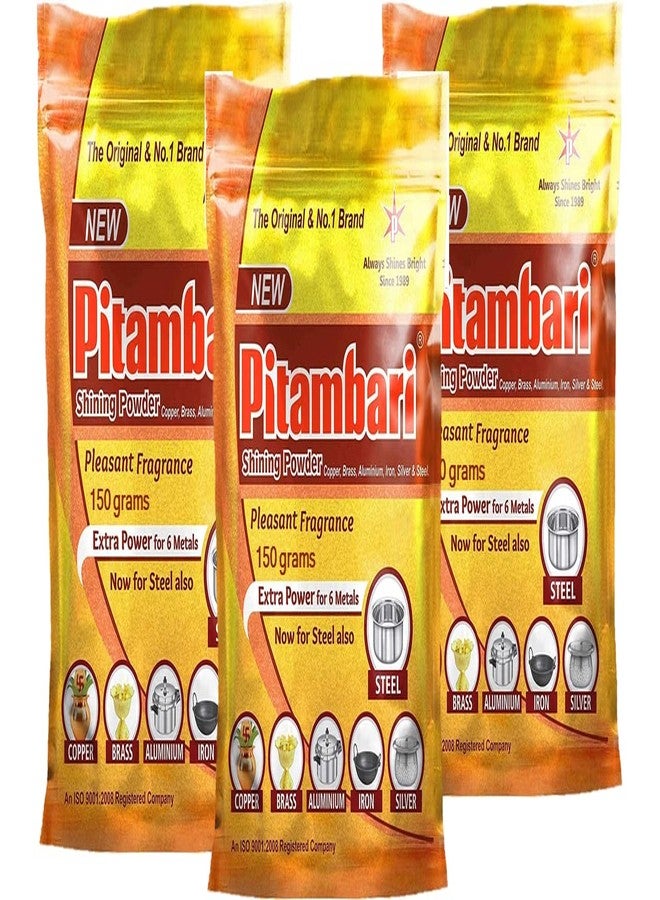 Pitambari Shining Powder For Six Metals Sachet (3x150gms=450gms) - Image 1