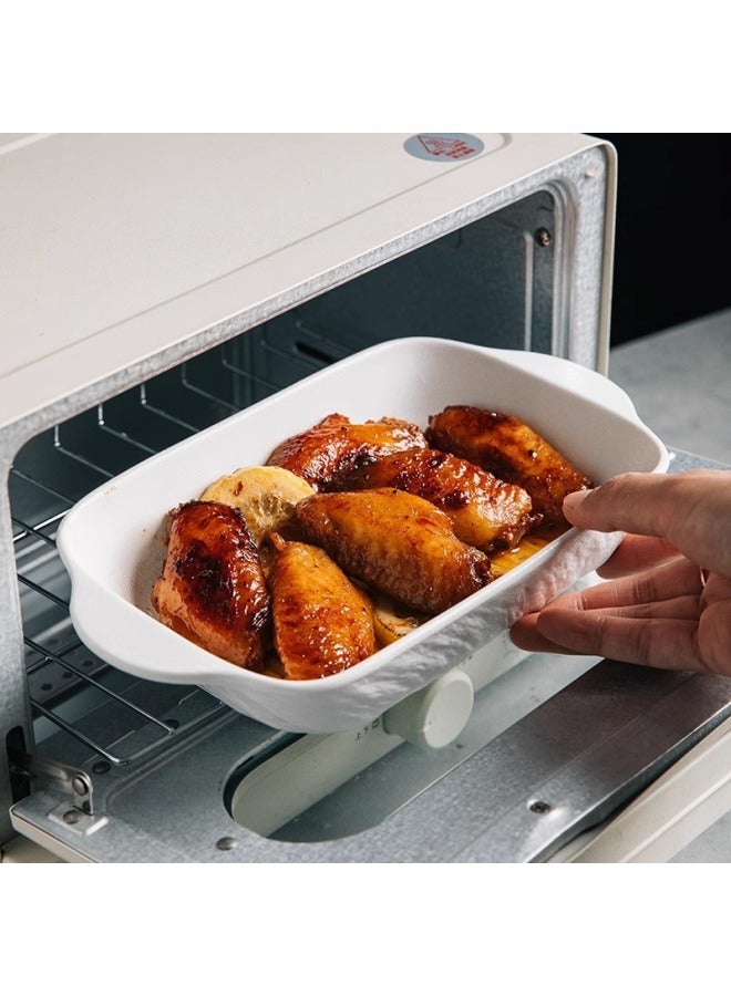 Rock Pattern Frosted Ceramic Baking Bowl Household Microwave Oven Plate Advanced Sense Oven Utensil Binaural Baking Pan-Specifications:Rock Pattern Frosted Baking Bowl -Capacity:501-600ml - Image 1