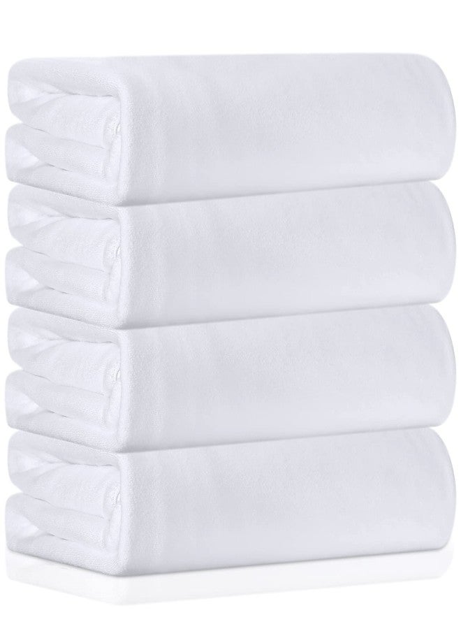 Macarrie 4 Pieces Oversized Bath Towels Luxurious Beach Towels 400GSM 40 x 80 Inch Large Soft Microfiber Towel Jumbo Bath Towels for Adults Pool Sports Beach Party Sublimation Towel DIY Gift(White) - Image 1