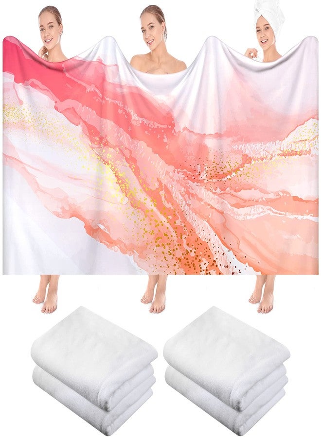 Macarrie 4 Pieces Oversized Bath Towels Luxurious Beach Towels 400GSM 40 x 80 Inch Large Soft Microfiber Towel Jumbo Bath Towels for Adults Pool Sports Beach Party Sublimation Towel DIY Gift(White) - Image 3