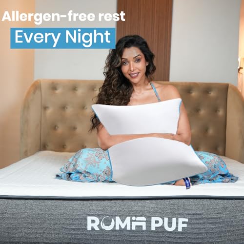 ROMA PUF Stardust Virgin Microfiber Pillow | Pack of 1 (24x16 Inch) | Height Adjustable | Orthopedic | Toxin-Free | Soft & Supportive for Neck Back Shoulder Cervical Side Sleeping, White - Image 4