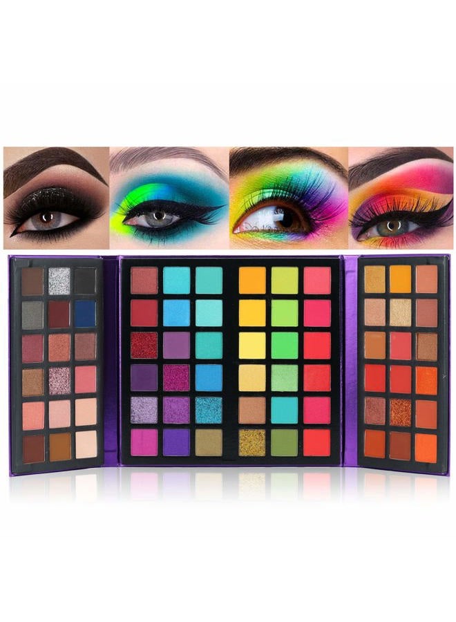 Bestland 72 Colors Ultra Secret Eyeshadow Palette, 4 in1 Color Board Matte Shimmer Glitter Nude Natural All In One Makeup Palette Blendable Pigmented Make Up Eye Shadow Pallet Gift Kit - Image 1