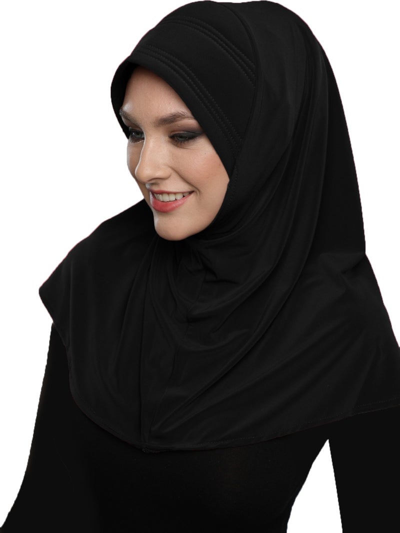 Fidan Bone Fidan Bonnet Takmatik Plain Ready-made Turban Hijab Bonnet Prayer Cover  - Image 2