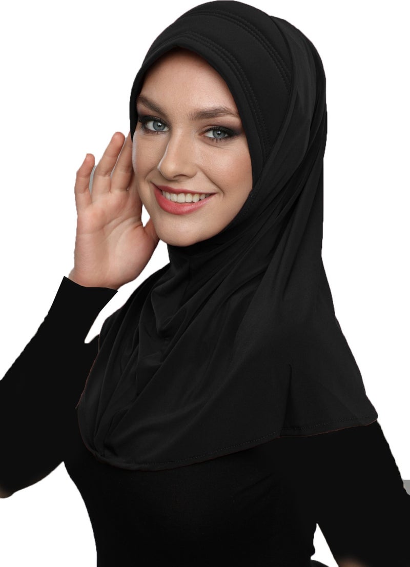 Fidan Bone Fidan Bonnet Takmatik Plain Ready-made Turban Hijab Bonnet Prayer Cover  - Image 5