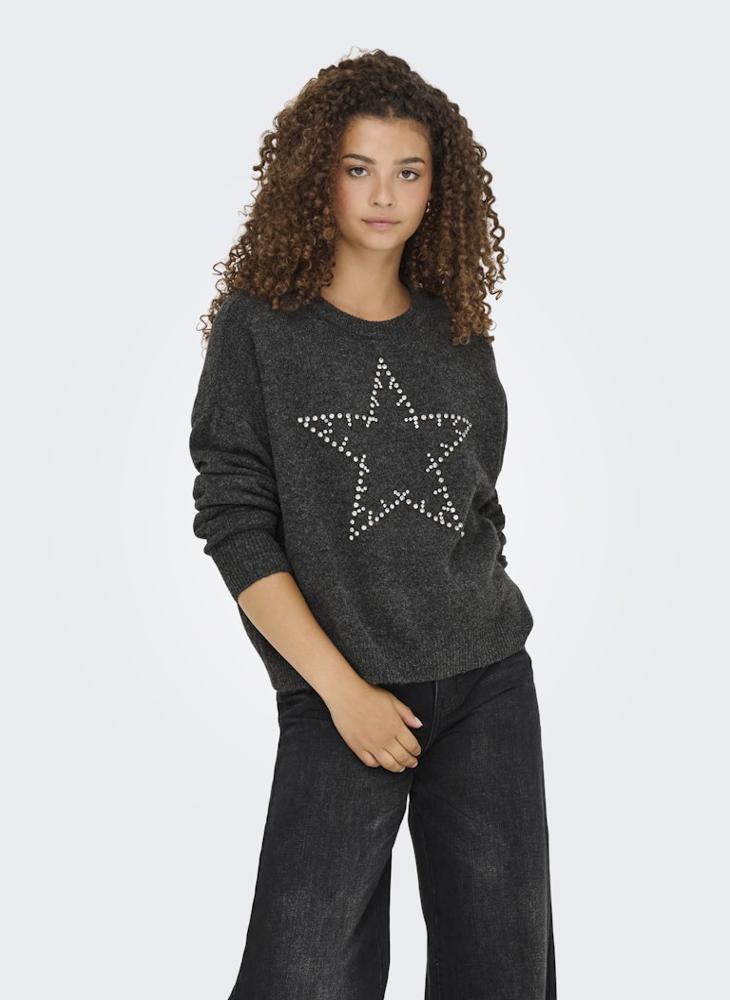 ONLY ONLRENATA LongSleeve crew NECK BLING Knitted Sweater - Image 1