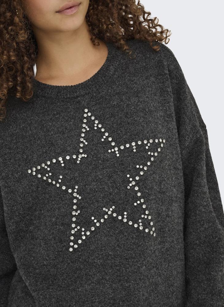 ONLY ONLRENATA LongSleeve crew NECK BLING Knitted Sweater - Image 4